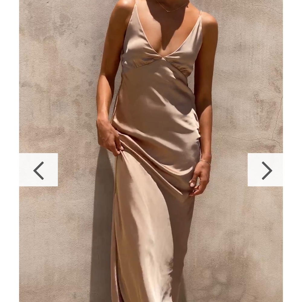 Billy J champagne bridesmaid dress